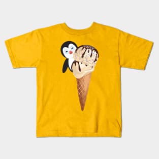 Penguin on Ice Cream Kids T-Shirt